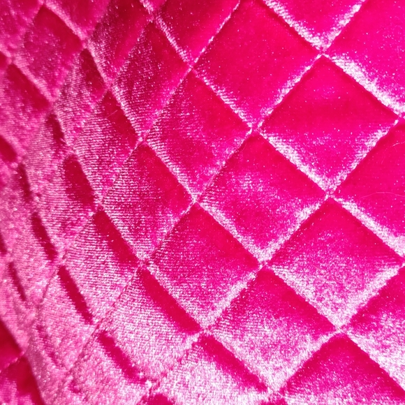 Pink Velvet Backpack With Handle - Picture 2 of 4